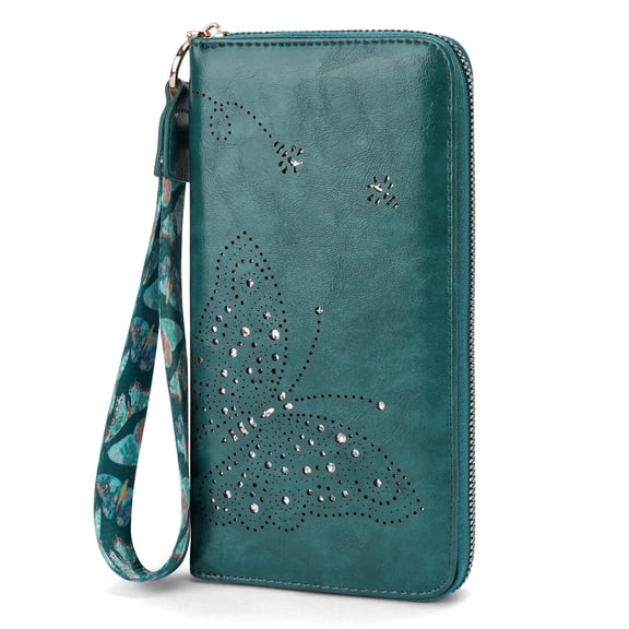 [Mother’s Day Gift Present] APHISON Womens RFID Wallet with Multiple Card Slots and Cellphone Compartment, Trendy Clutch Card Holder for Women