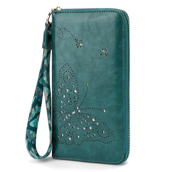 APHISON Womens RFID Wallet with Multiple Card Slots and Cellphone Compartment, Trendy Clutch Card Holder for Women
