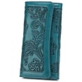 thumbnail image 1 of APHISON Womens Wallet Leather RFID Trifold Ladies Purse Embossed Clutch Card Holder Organizer Blue, 1 of 6
