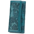 thumbnail image 1 of [Mother’s Day Gift Present] APHISON Womens Wallet Leather RFID Trifold Ladies Purse Embossed Clutch Card Holder Organizer Blue, 1 of 6