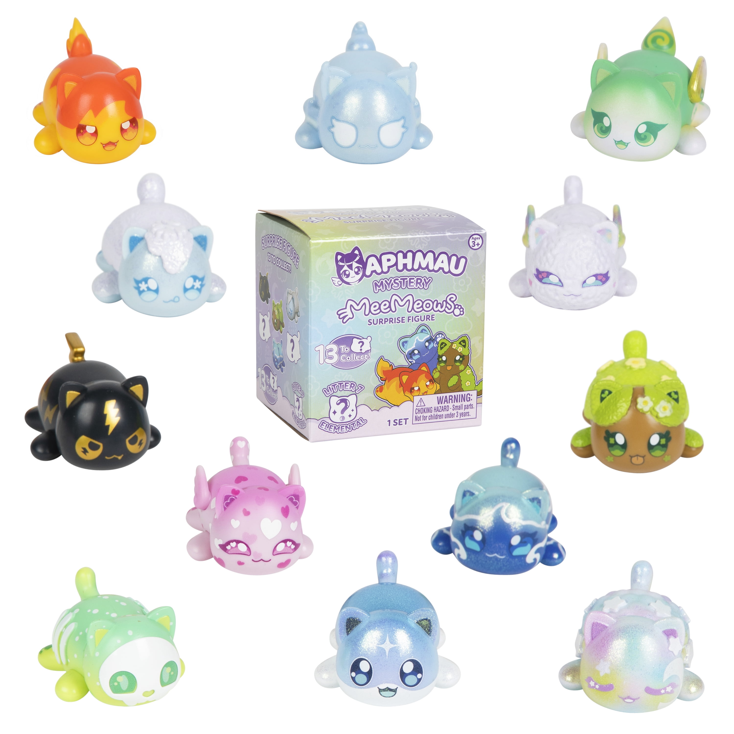 Aphmau MeeMeow Mystery Figures Series 7; YouTube Gaming Channel, Blind Box Toy, 1 of 8 Possible Elemental MeeMeows, Official Aphmau Merch