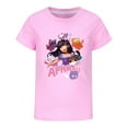 thumbnail image 1 of APHMAU girls' T-shirt with cartoon elements for children's movies, TV games, and pure cotton round neck short sleeved shirt, suitable for children aged 5-13, 1 of 3