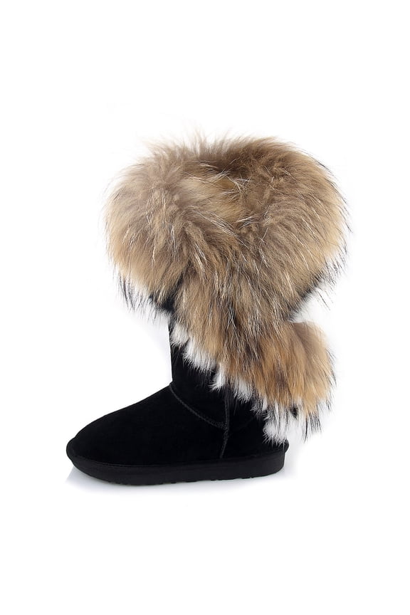Winter Snow Boots with Premium Leather Upper & Warm Faux Shearling Insulation