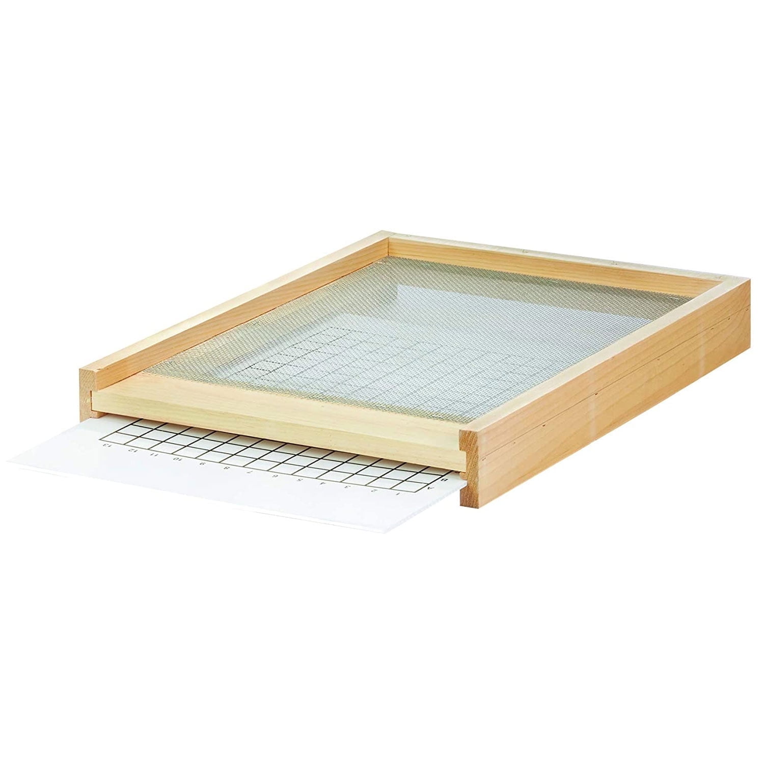 API Solid Wood Beehive Bottom Board with Mite Grid Screen