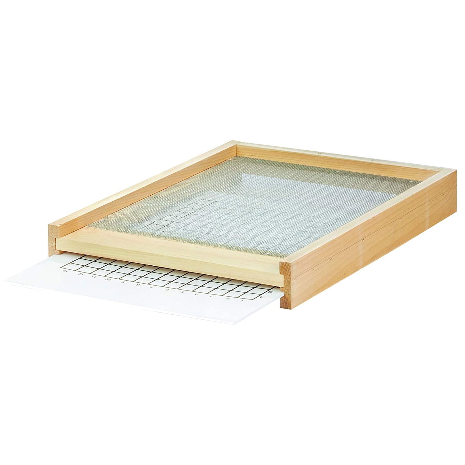 API Solid Wood Beehive Bottom Board with Mite Grid Screen
