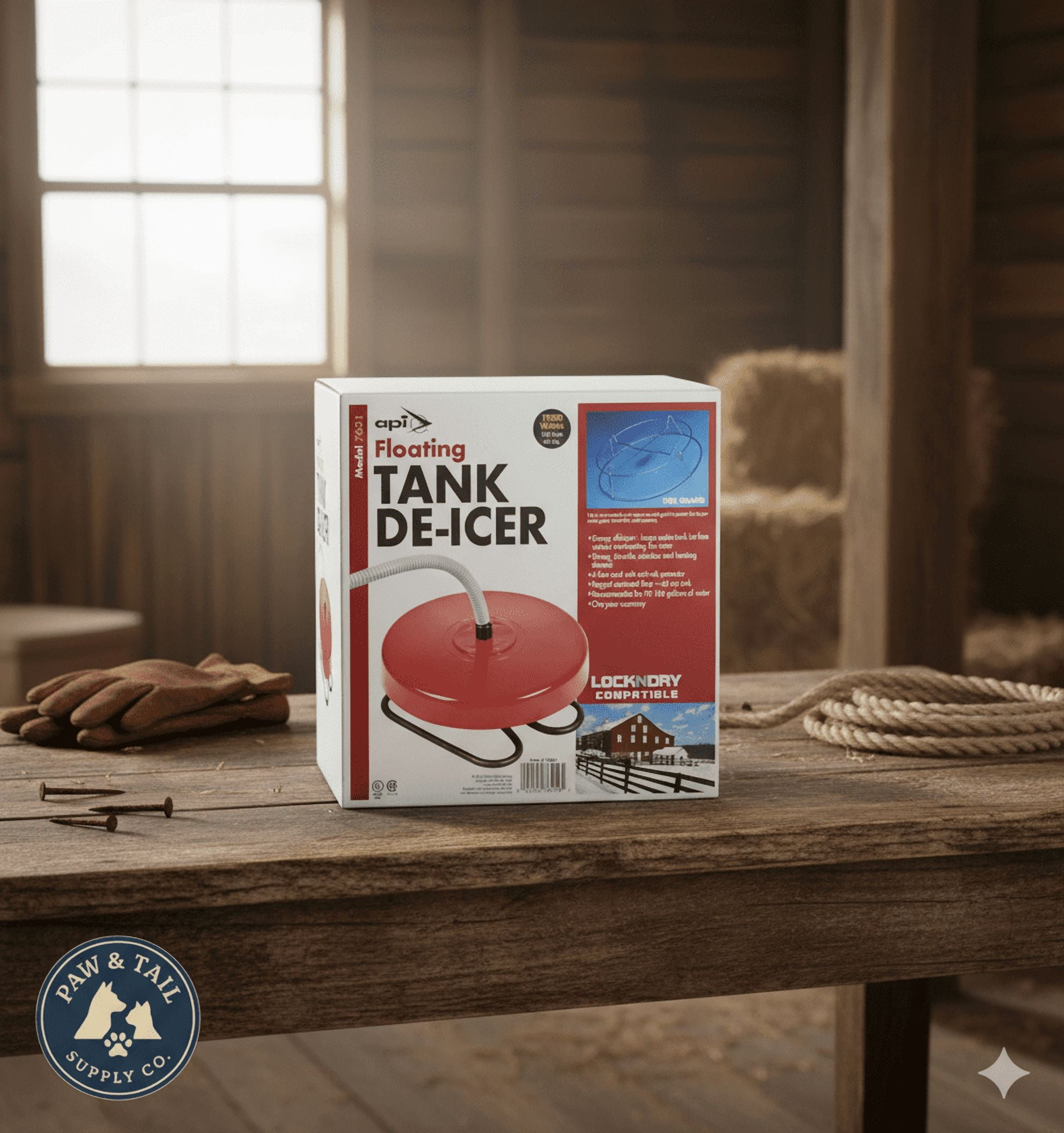 API Floating De-Icer 1000W Stock Tank Heater 70100 Gal Stainless Steel Element