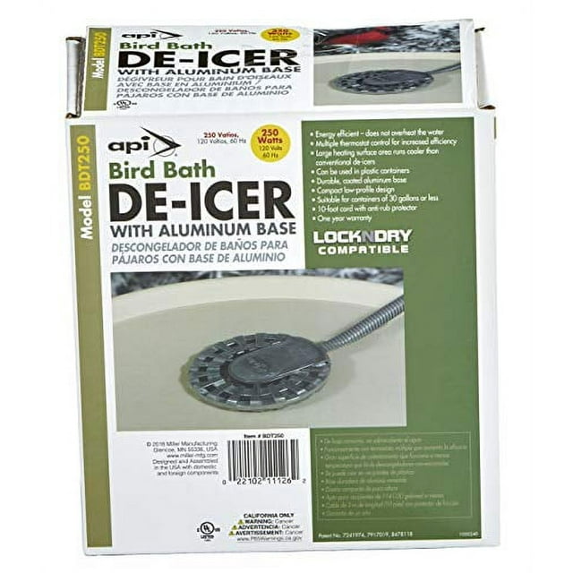 API Bird Bath DeIcer Bird Bath DeIcer with Aluminum Base, 250 Watt