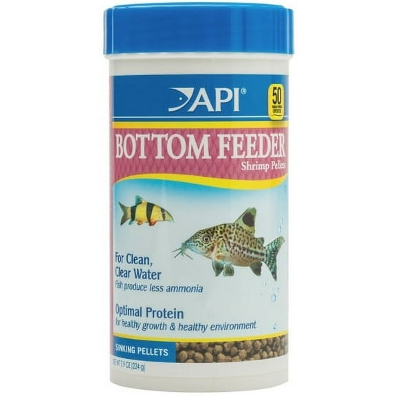 API Bottom Feeder Shrimp Pellets Sinking Pellets Fish Food [Aquarium Bottom Feeder Food, Aquarium Supplies] 1.5 oz