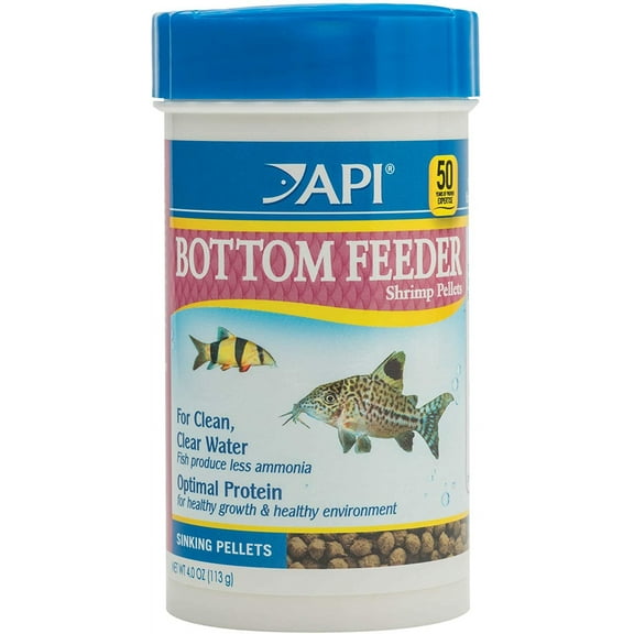API Bottom Feeder Shrimp Pellets Sinking Pellets Fish Food [Aquarium Bottom Feeder Food, Aquarium Supplies] 24 oz (6 x 4 oz)