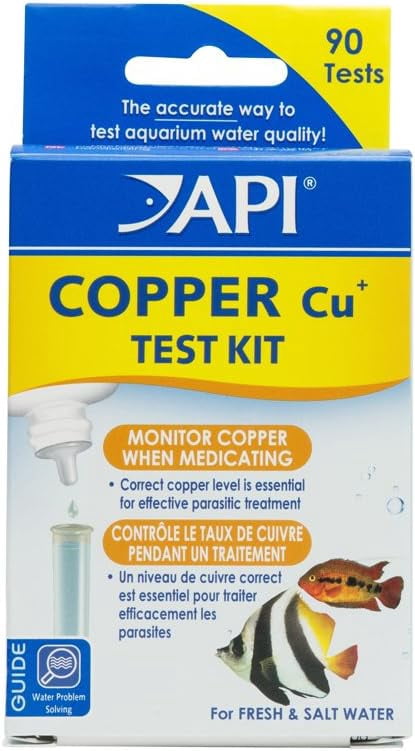 API Copper Test Kit, Aquarium Water Test 1-Count with 90-Test Capacity ...