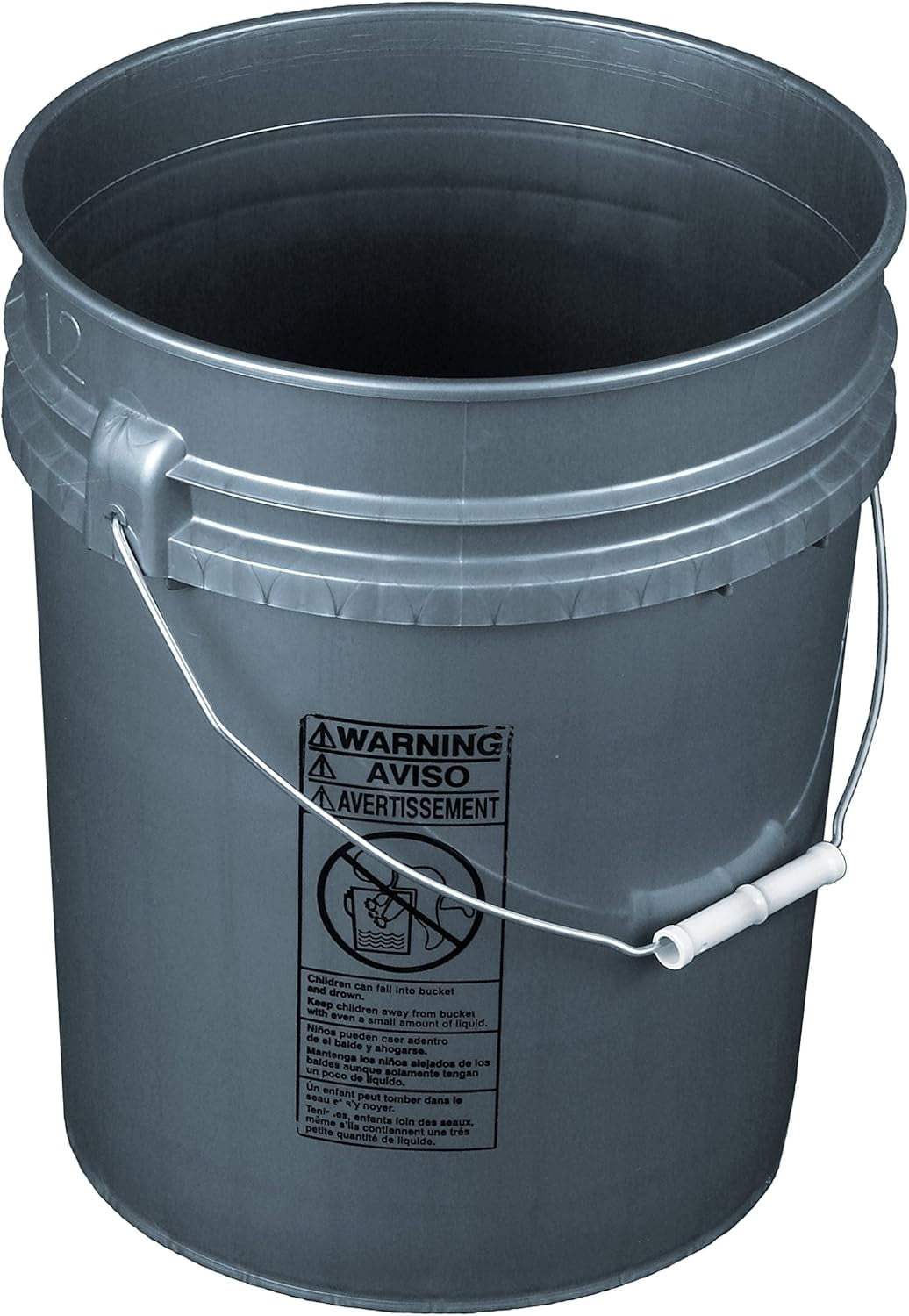 API Kirk Grey 5 Gallon Heavy Duty 90 Mil Food Grade Plastic Bucket ...