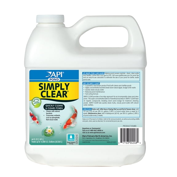 API Pond Simply Clear, Pond Water Clarifier, 64-Ounce