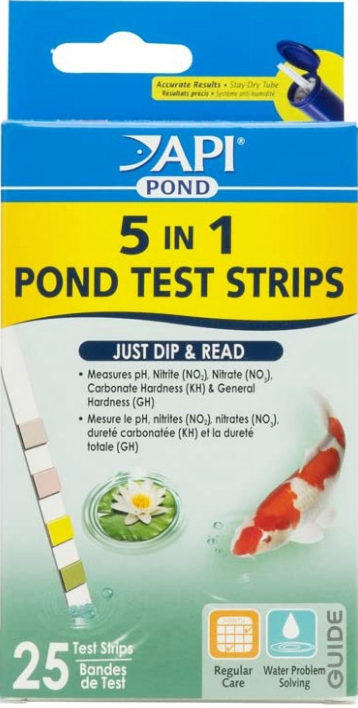 API PondCare 5-in-1 Pond Test Strips [Pond Testing and Thermometers, Aquarium Supplies] 75 count (3 x 25 ct)