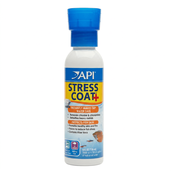 API Stress Coat Water Conditioner & Dechlorinator, 4 fl oz - Makes Tap Water Safe for Freshwater & Saltwater Aquariums