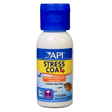API Stress Coat Water Conditioner & Dechlorinator, 1 fl oz - Makes Tap Water Safe for Freshwater & Saltwater Aquariums
