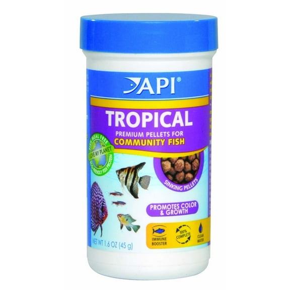 API Tropical Pellets, Sinking Pellets Fish Food, 1.6 oz