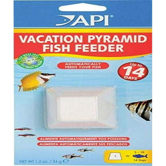 API VACATION PYRAMID FISH FEEDER 14-Day 1.2-Ounce Automatic Fish Feeder