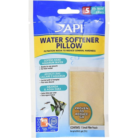 API Water Softener Pillow Size 5 Filtration Media to Reduce General Hardness [Aquarium Chemical Media, Aquarium Supplies] 6 count