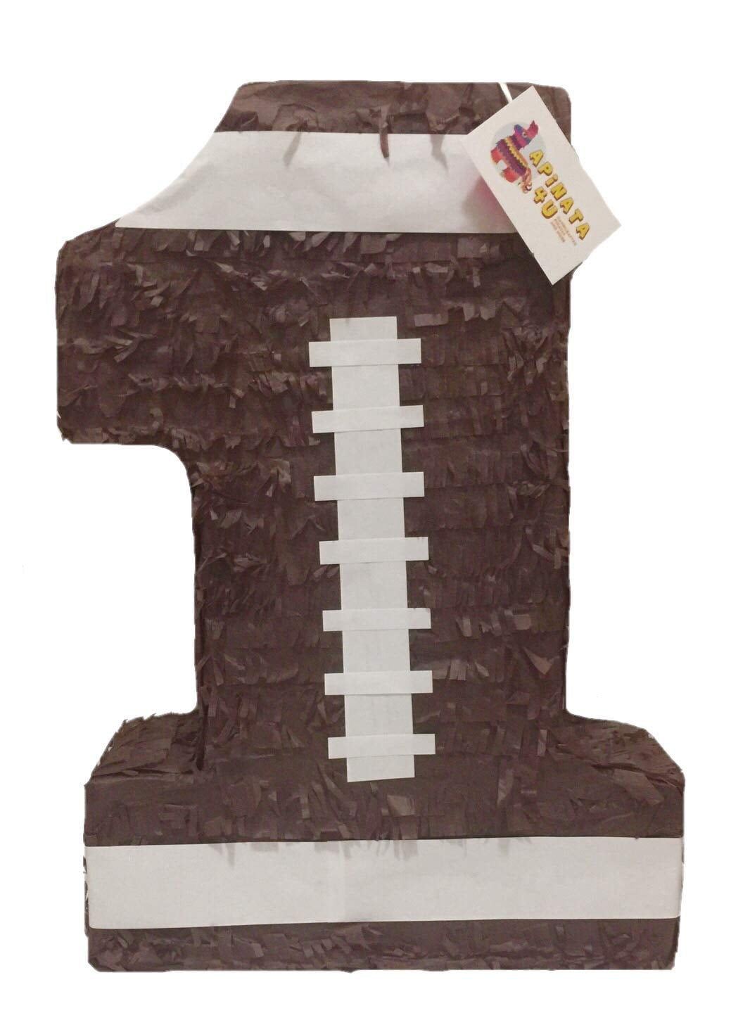 A PINATA 4 U APINATA4U 20" Tall Number One Brown Football Theme Pinata