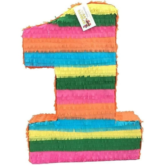 APINATA4U 20'' Tall Number One Piata Fiesta Theme Party Favor First Birthday