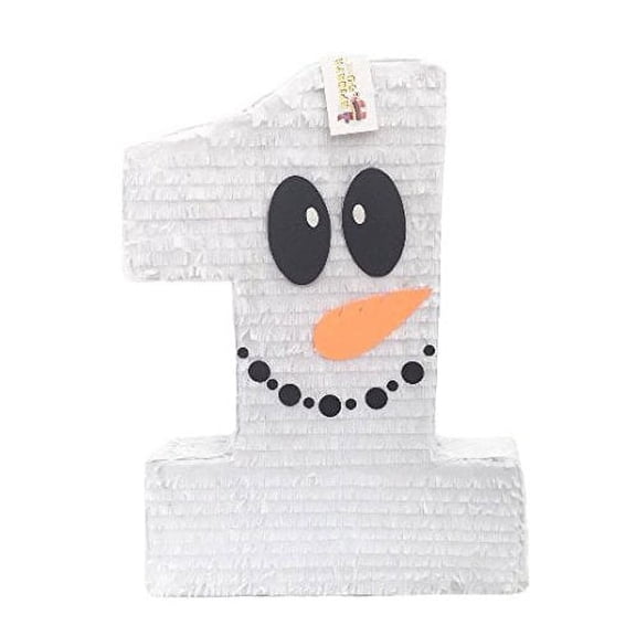 APINATA4U 20'' Tall Number One Piata Snowman Theme First Christmas Themed