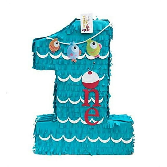 APINATA4U 20" Tall Number One Pinata Little Fisherman Theme First Birthday