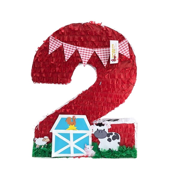 APINATA4U 20'' Tall Number Two Pinata Barnyard Theme Farm House