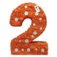 thumbnail image 1 of APINATA4U 20'' Tall Orange & White Polka Dots Number Two Pinata, 1 of 1