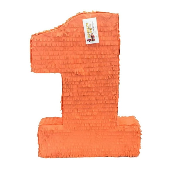 APINATA4U 20'' Tall Solid Orange Number One Pinata First Birthday