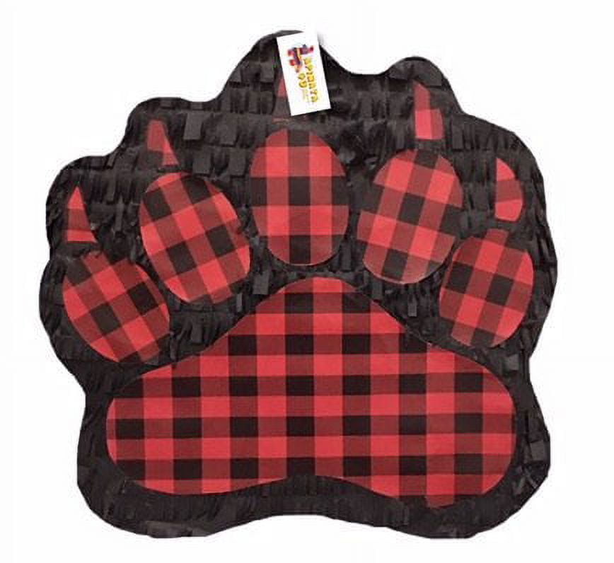 APINATA4U Black and Red Plaid Lumberjack Paw Print Pinata - Walmart.com
