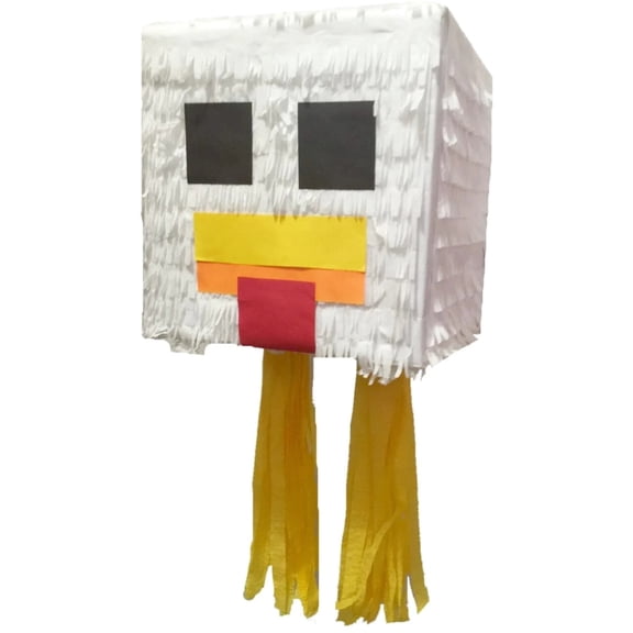 APINATA4U Chicken Inspired Pixelated Theme Pinata Fully Assembled Ready to Use