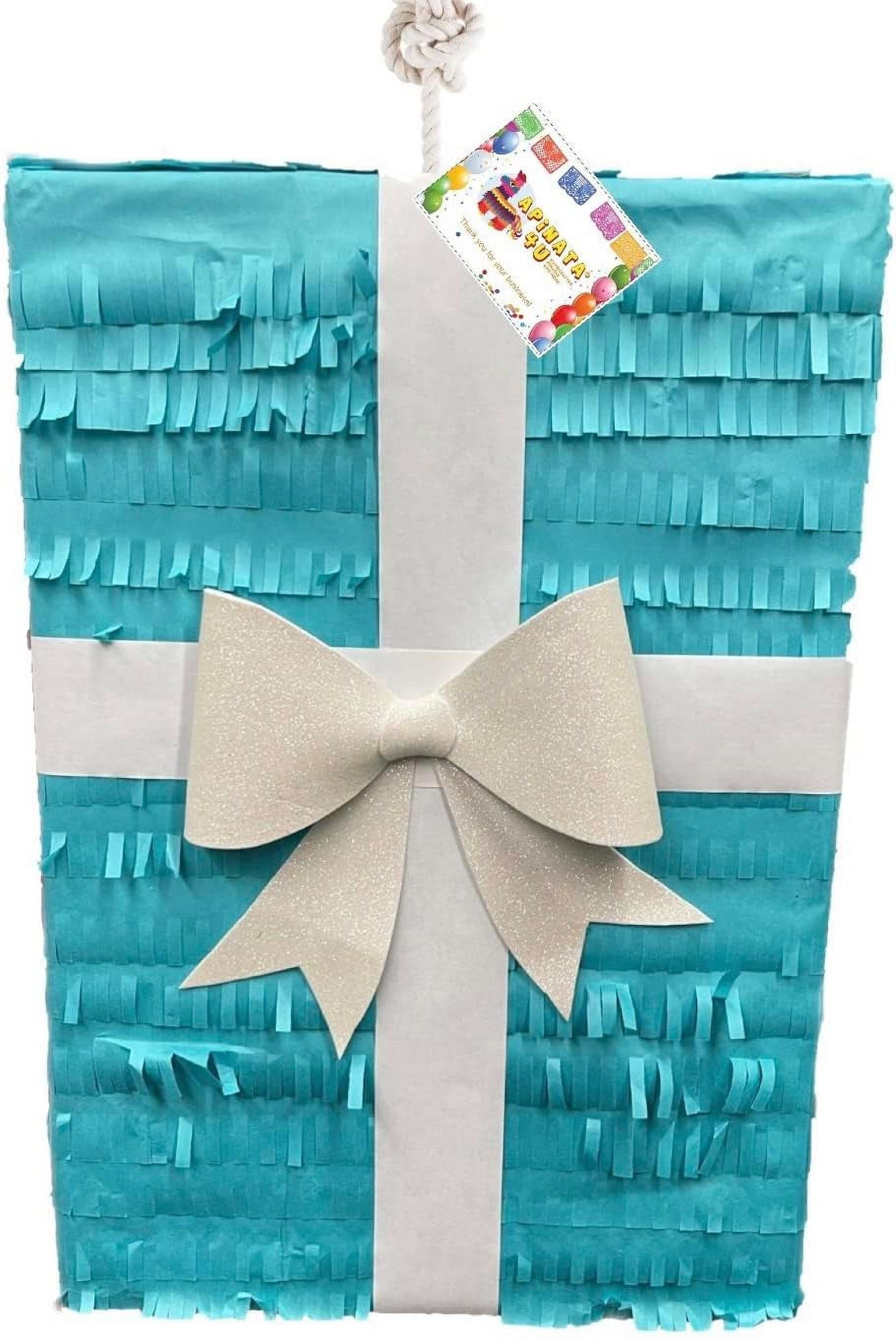 APINATA4U Gift Box Pull Strings Pinata Color White & Gold Bow - Walmart.com