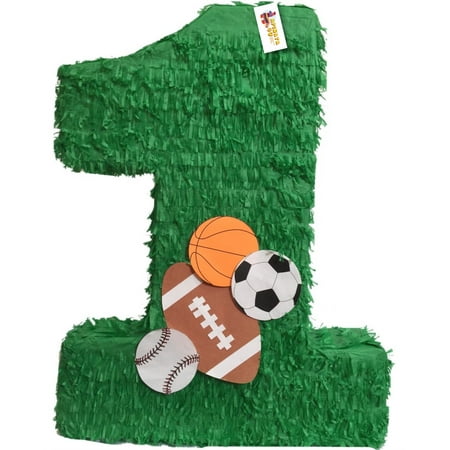APINATA4U Green Number One Piñata 20" Tall Sports Theme