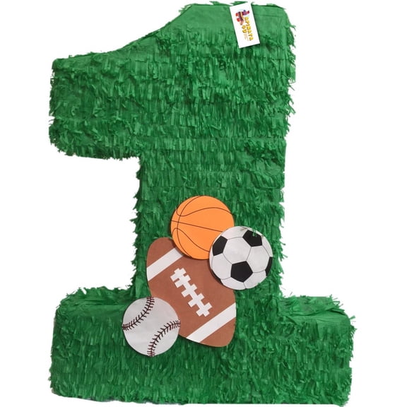 APINATA4U Green Number One Piata 20" Tall Sports Theme