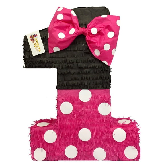 APINATA4U Hot Pink & Black Number One Pinata 20" Tall