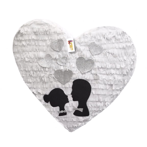 APINATA4U Wedding Bride & Groom Silhouette Heart Pinata