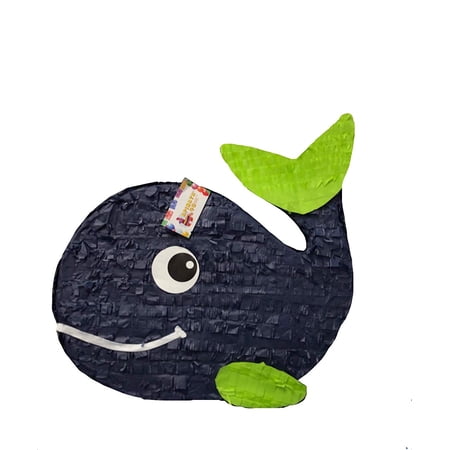 APINATA4U Whale Pinata Navy Blue & Green Nautical Themed