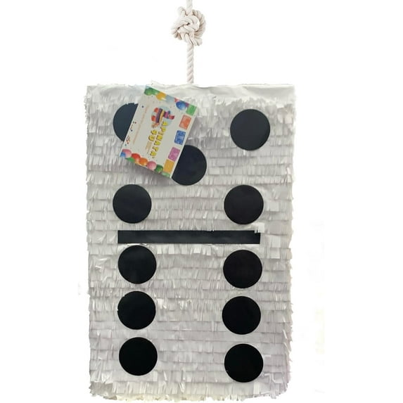APINATA4U White Domino Piece Pinata 20" Tall Domino Theme Party Casino Las Vegas Birthday Supplies Decoration