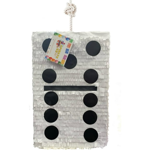 APINATA4U White Domino Piece Pinata 20" Tall Domino Theme Party Casino Las Vegas Birthday Supplies Decoration
