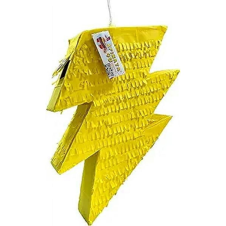 APINATA4U 20-Inch Yellow Lightning Bolt Pinata, Handcrafted