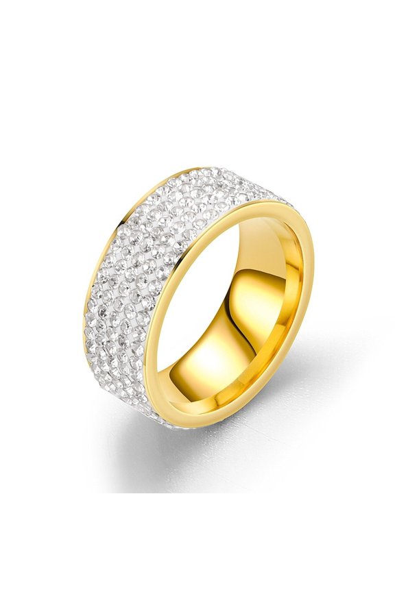 14K Gold Plated Cubic Zirconia Ring Unisex Size 9