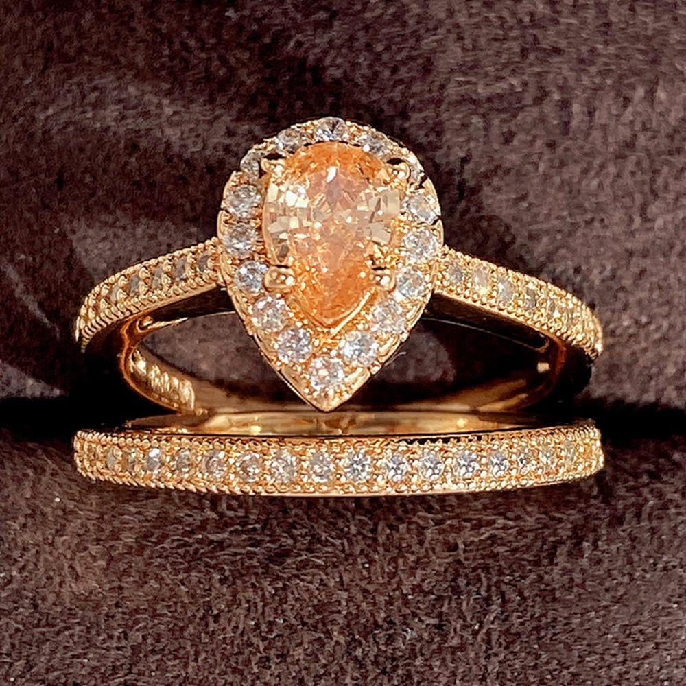 APIPEE 2pcs His and Hers Wedding Ring Sets Couples Engagement Rings ...