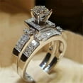 thumbnail image 1 of APIPEE 2pcs His and Hers Wedding Ring Sets Couples Engagement Rings Women and Men 925 Sterling Silver AAA Cubic Zirconia Eight Hearts Eight Arrows Ring, 1 of 8