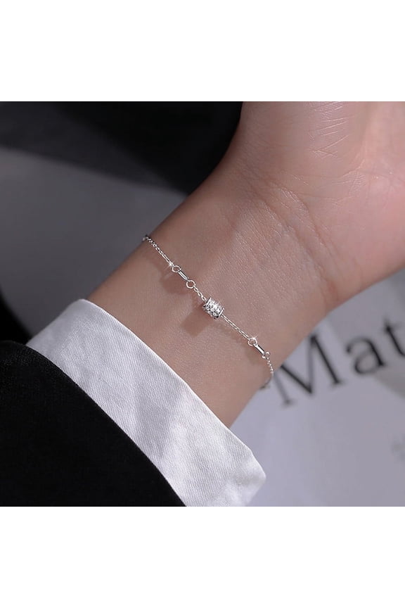 925 Sterling Silver Bracelets for Women, Fashion Adjustable Slider Unique S925 Bracelet Jewelry For Wedding Gifts Small waist
