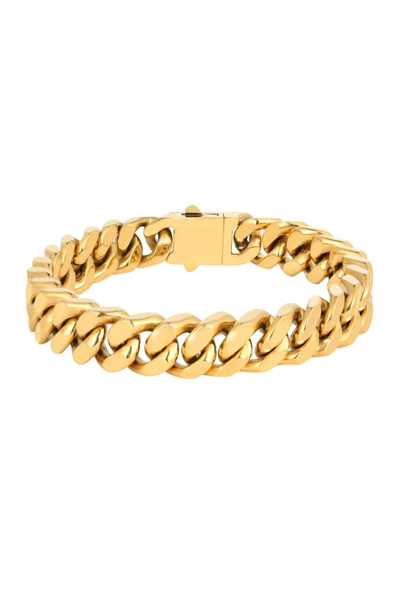925 Sterling Silver Circle Cuban Link Chain Bracelet for Men 8 Inch