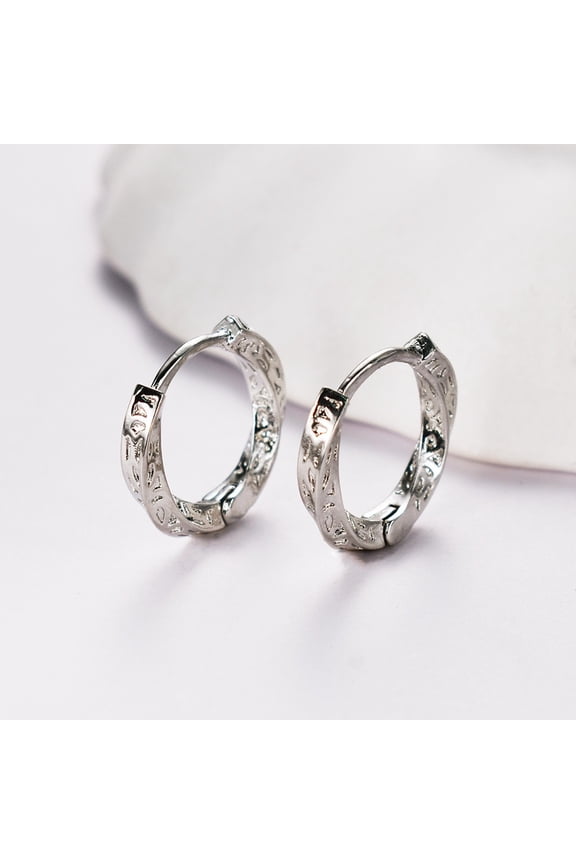 925 Sterling Silver Infinity Hoop Earrings for Women 2 Piece Set Safety Back Closure