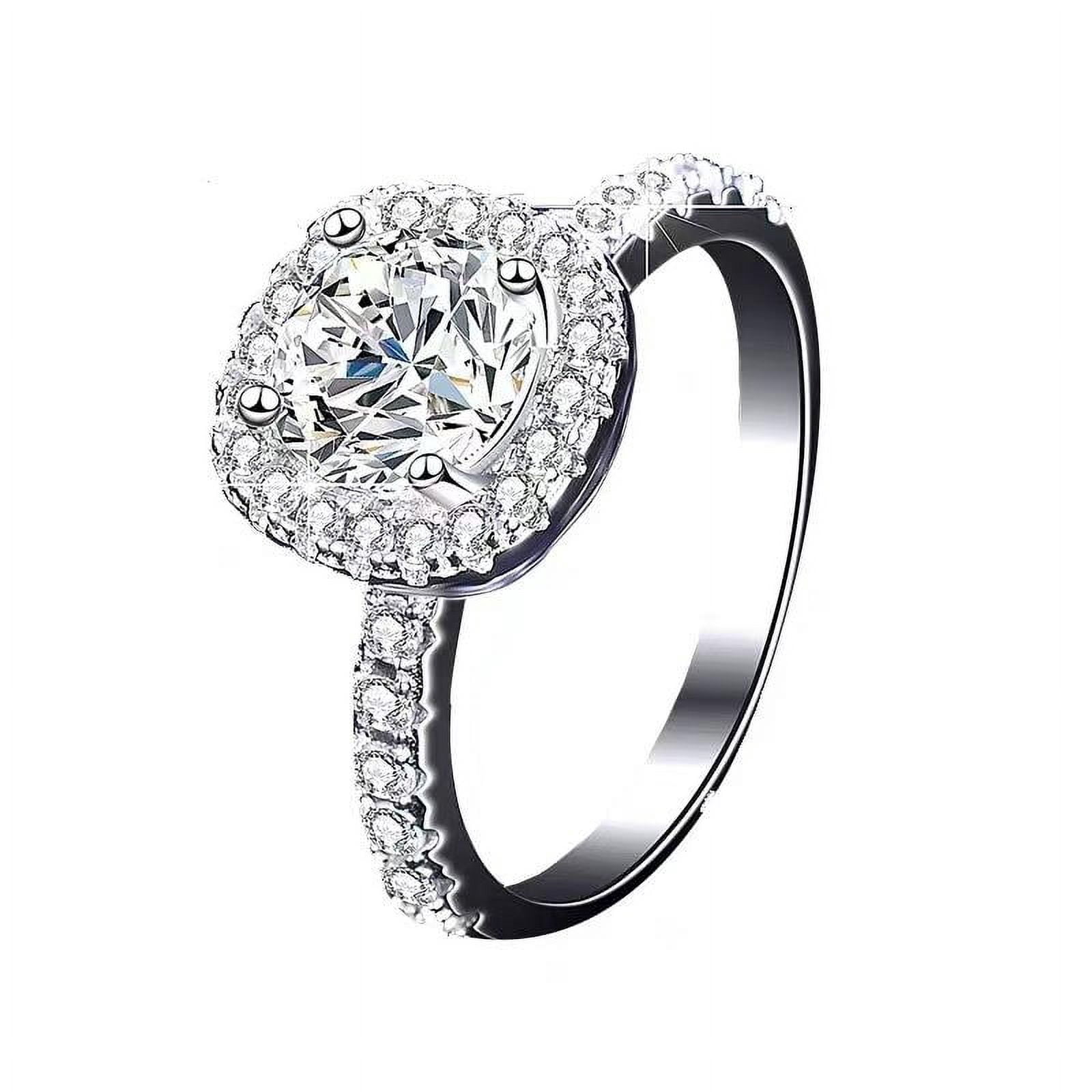 APIPEE 925 Sterling Silver Ring for Women 2025 Cubic Zirconia ...