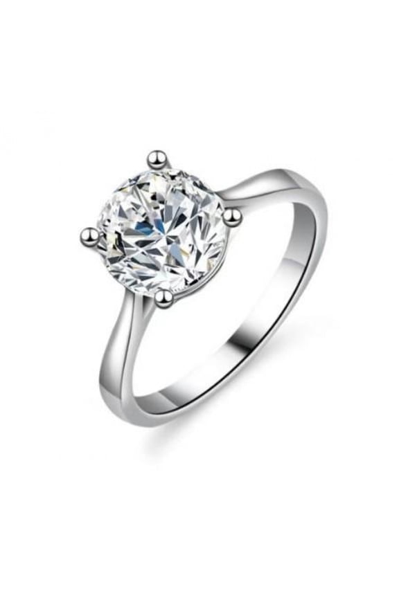 925 Sterling Silver Ring for Women 2025 Fashion 2 Karat Four Claws cubic Zirconia Engagement Rings Promise Wedding Jewelry Gift for Her