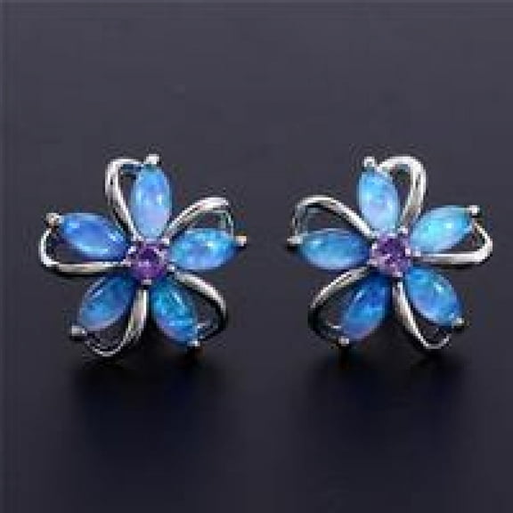 APIPEE  925 Sterling Silver Stud Earrings Birth Cubic Zircon Fashion Jewelry For Women