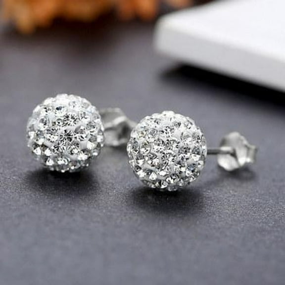 APIPEE  925 Sterling Silver Stud Earrings Birth Cubic Zircon Fashion Jewelry For Women